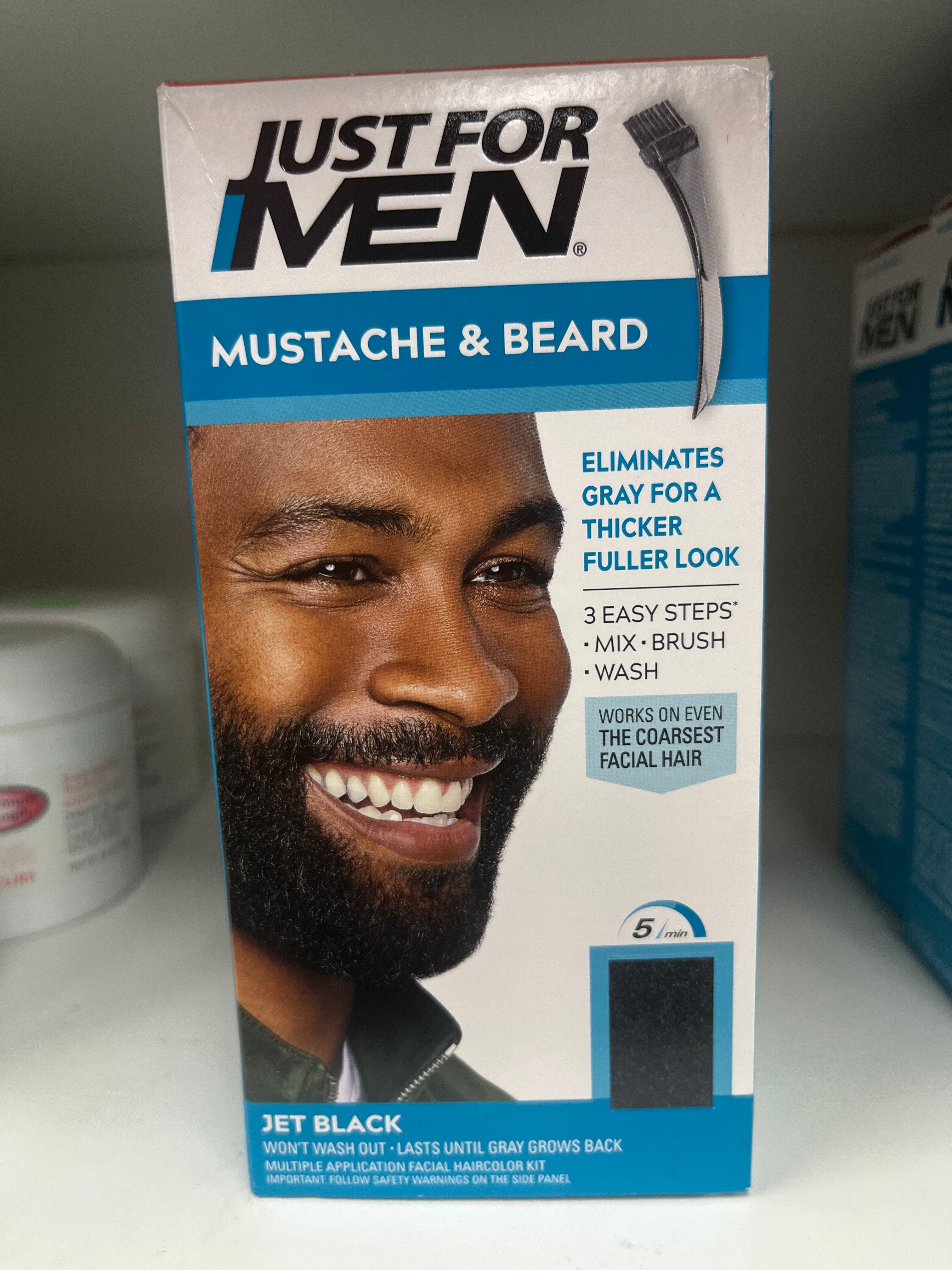 Just for men mustache and beard jet black dye