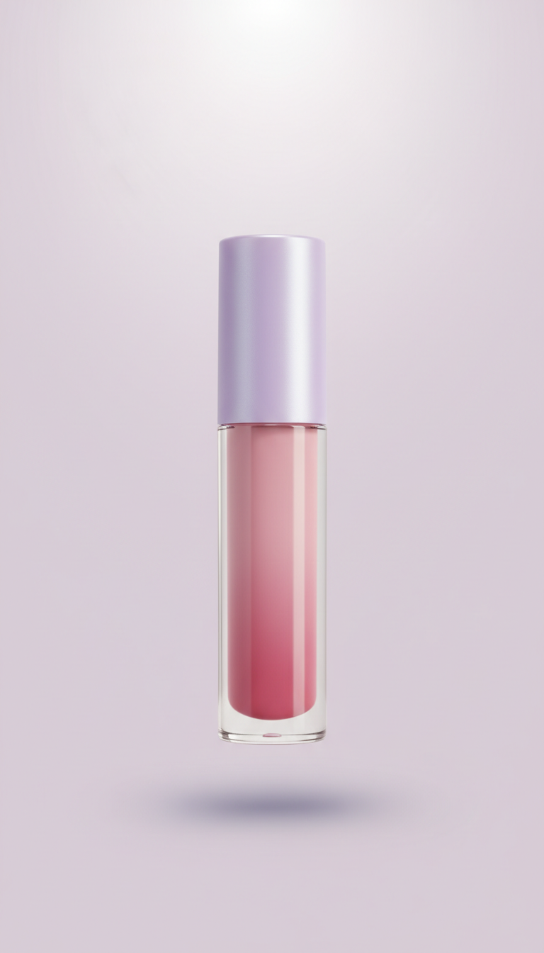 Dreamy rose lip gloss with gloss finish