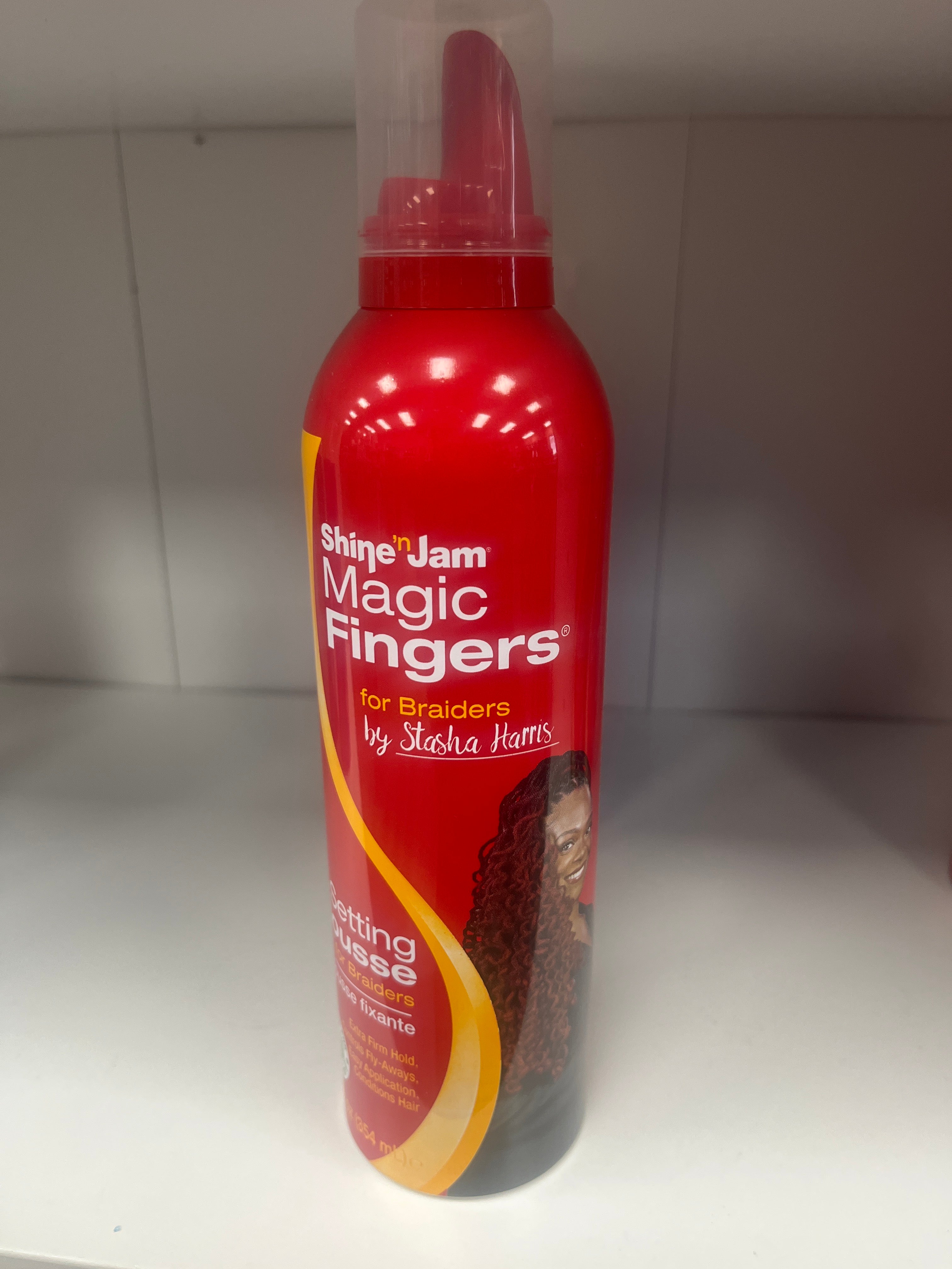 Shine N jam magic finger setting mousse