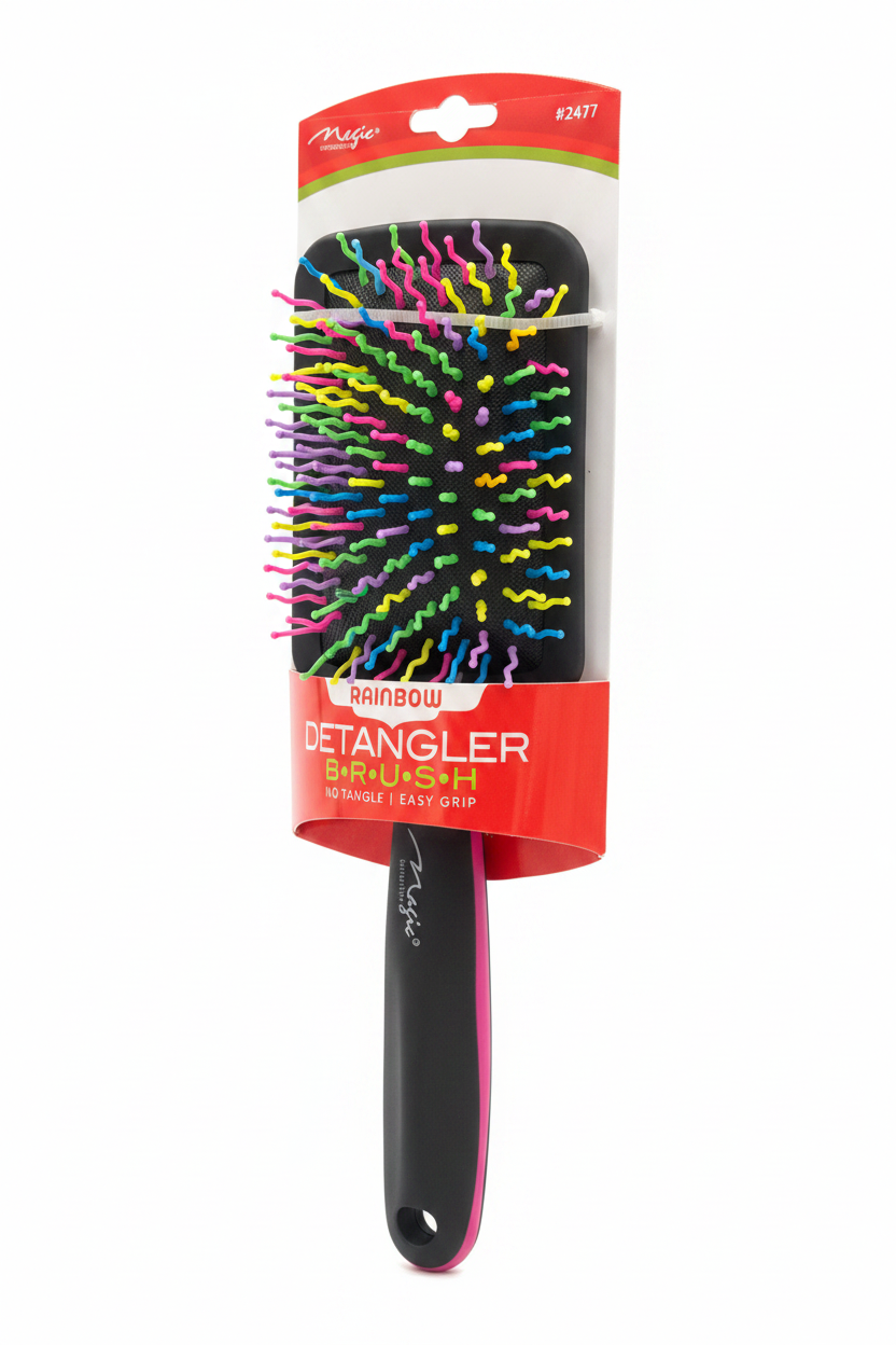 Rainbow detangler brush