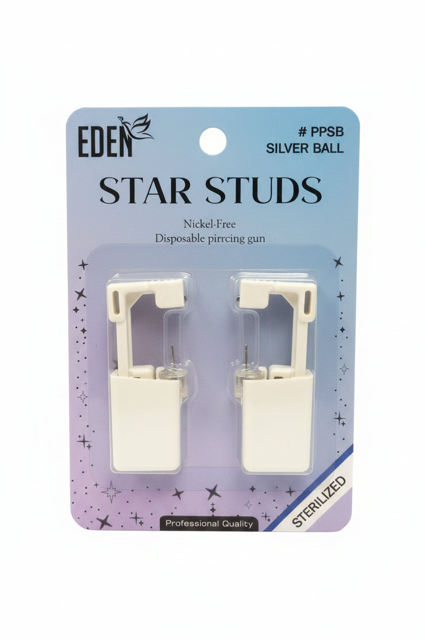 Star studs Nickel free, disposable piercing gun