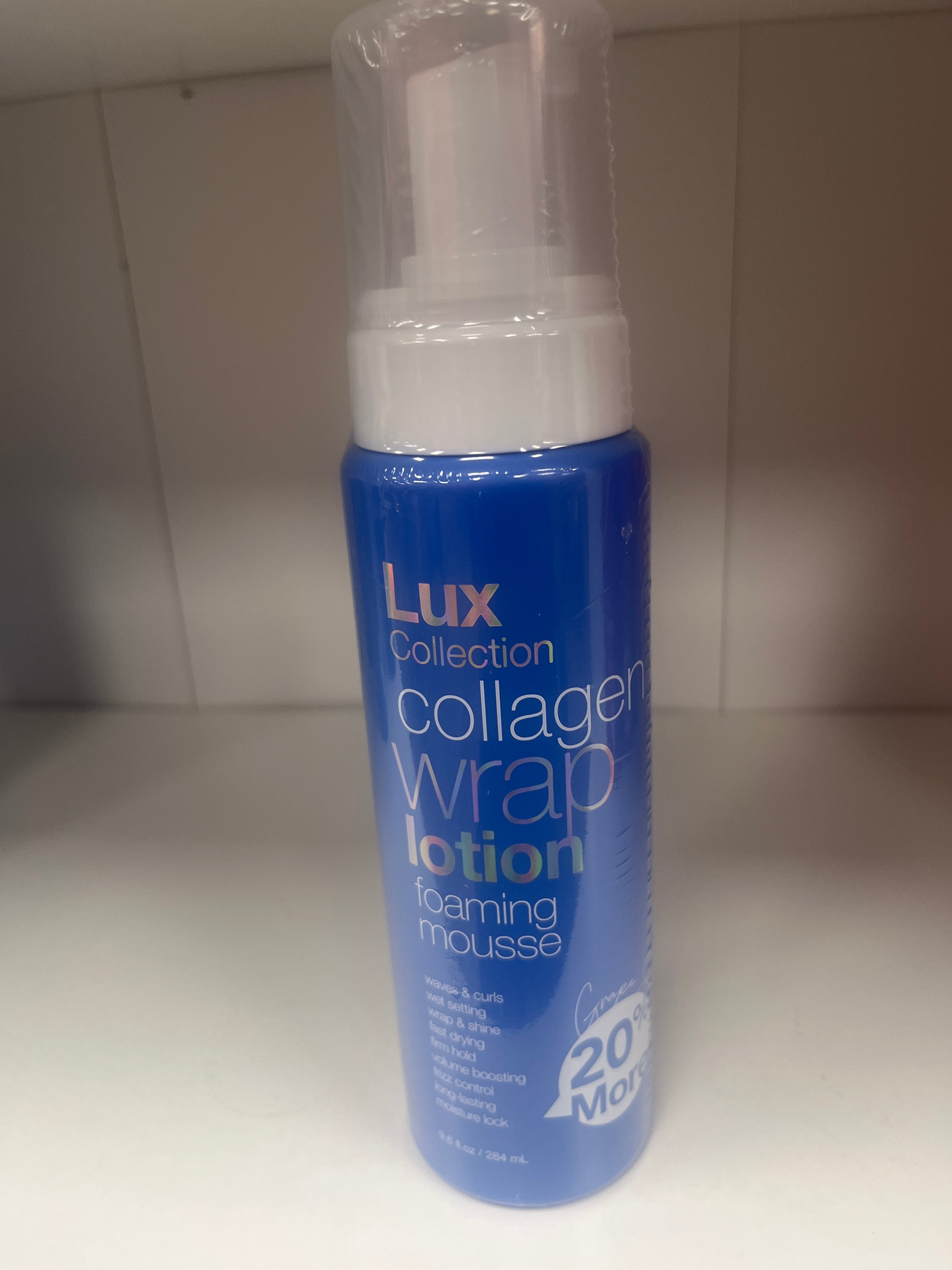 ￼Lux collection, collagen, wrap, lotion, foaming, mousse