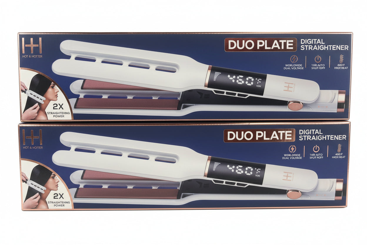 High and hotter, dual play digital straightener